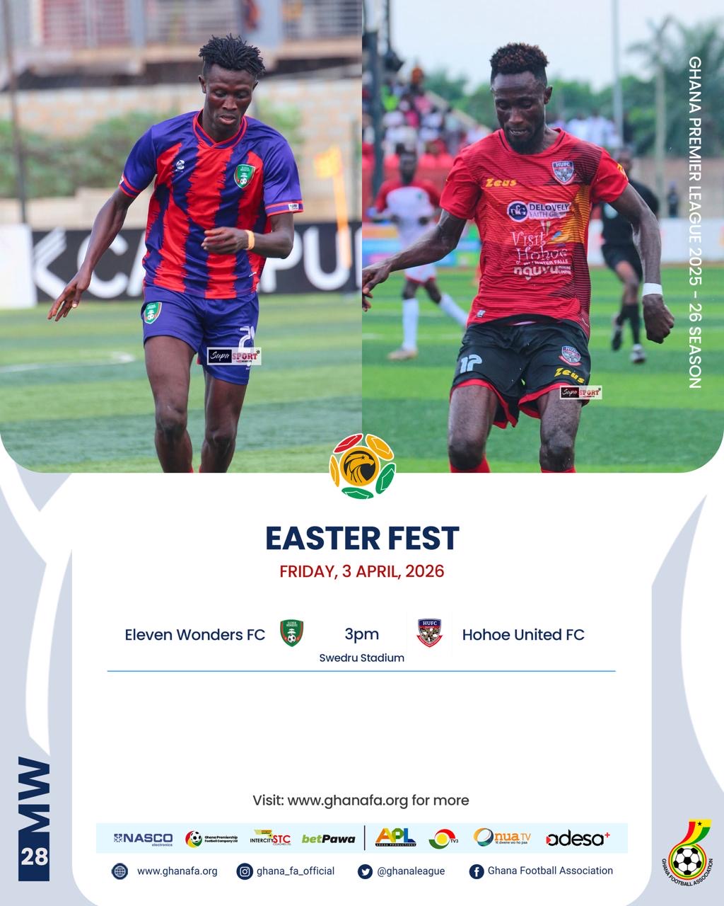 Premier League: Eleven Wonders host Hohoe United in survival battle on Friday