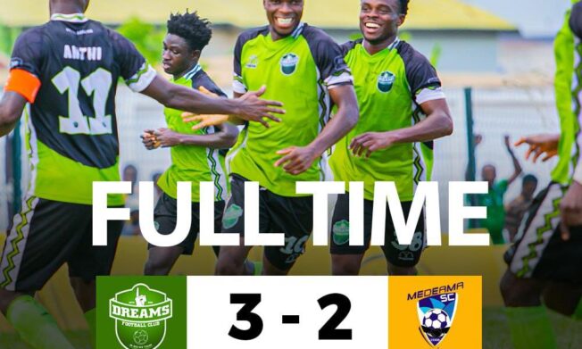 Dreams FC edge Medeama in five-goal thriller to set up MTN FA Cup Final showdown with Nations FC