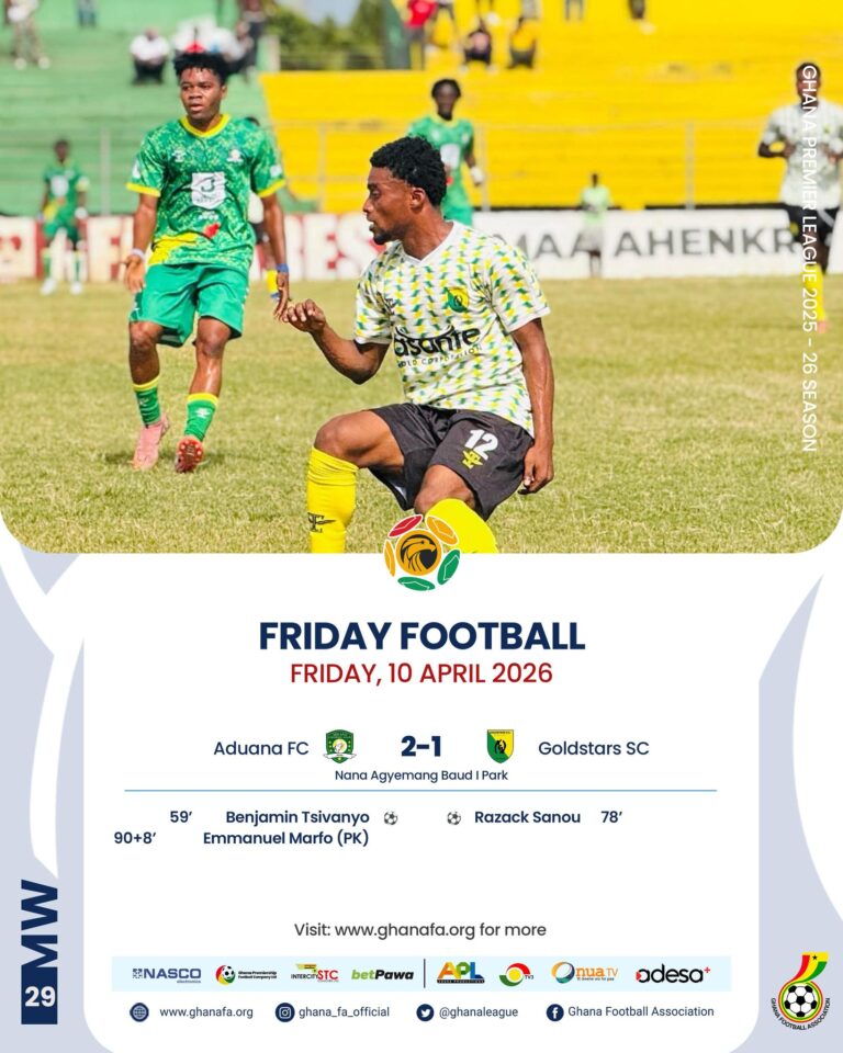 Premier League: Aduana FC stun leaders Gold Stars with injury-time winner