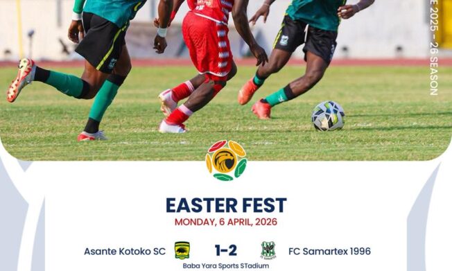 Premier League: Asante Kotoko title hopes stumble as FC Samartex 1996 triumph in rain-delayed clash