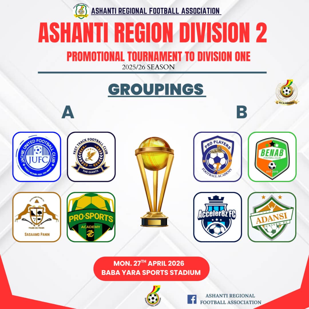 Ashanti Regional Division Two Middle League Set for April 27 Kick-Off in Kumasi