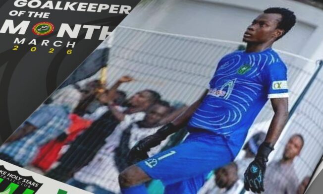 Dubi Tayi Kassi of Basake Holy Stars named goalkeeper of the month for March