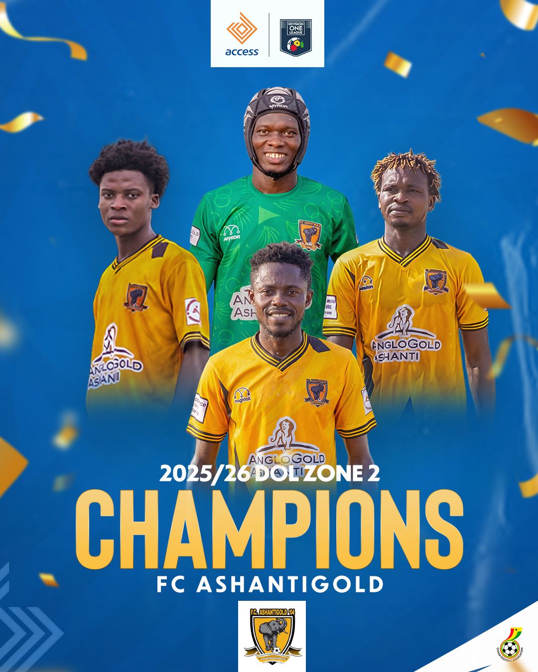 FC AshantiGold ’04 secure Ghana Premier League qualification with three games to spare