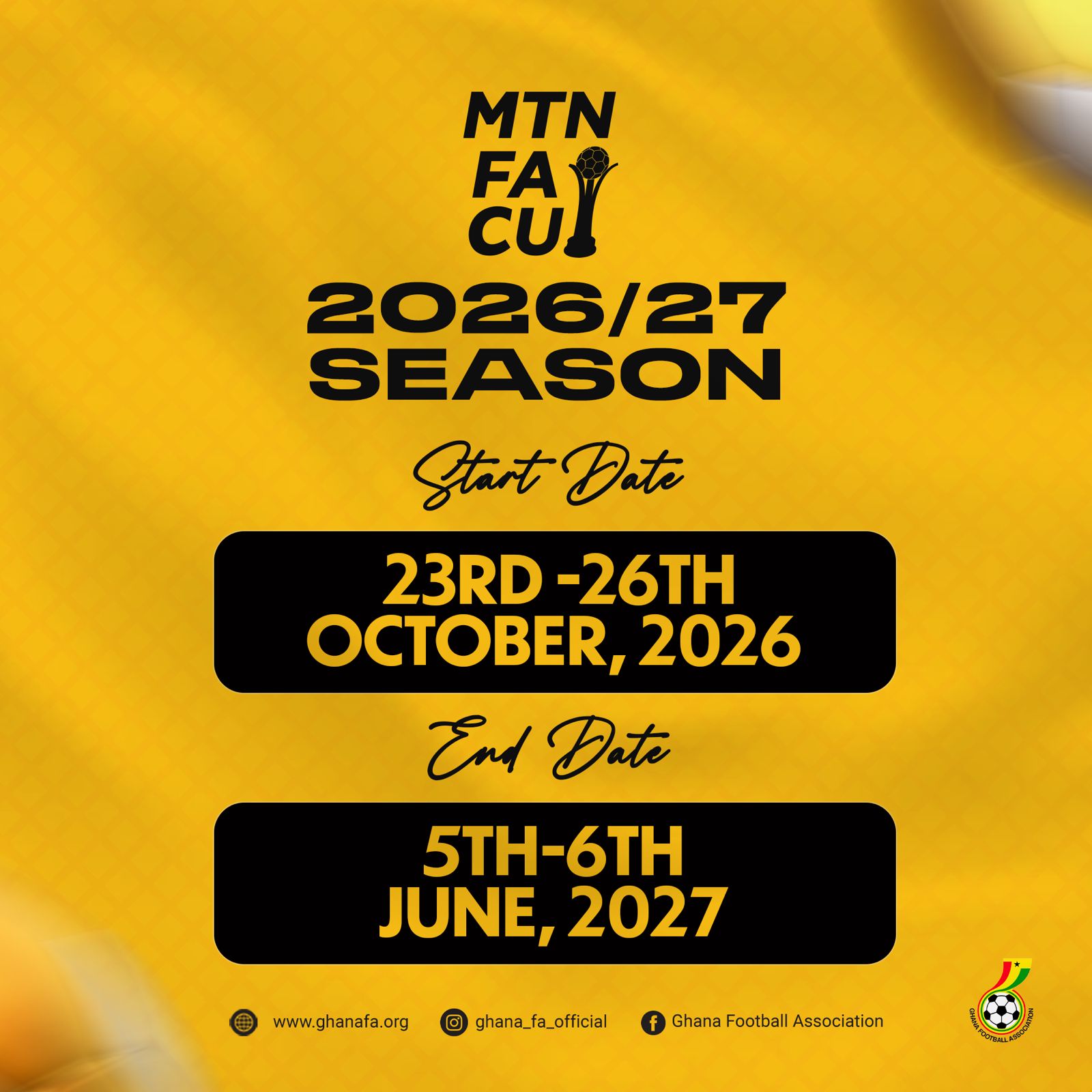 2026/27 MTN FA Cup set for October kick-off, grand Finale slated for June 2027