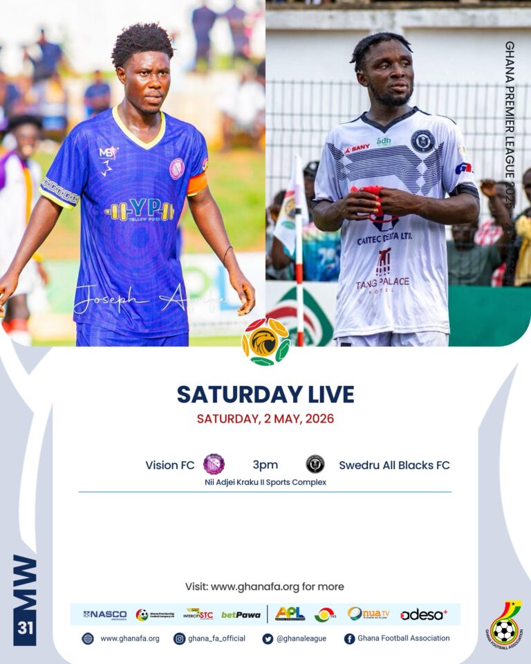 Premier League: Vision FC, Swedru All Blacks face-off in survival showdown on Saturday