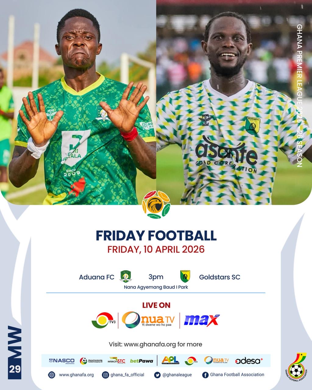 Premier League: Aduana FC eye response as champions Gold Stars defend summit on Friday