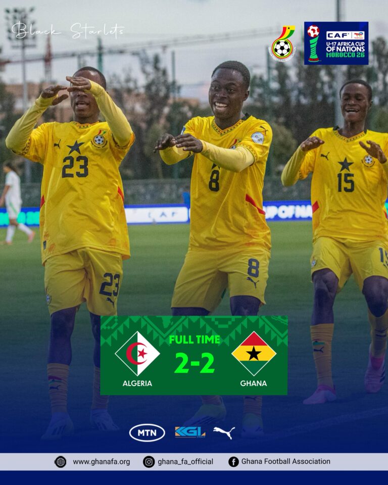 Black Starlets Throw Away Two-Goal Lead in U-17 AFCON Opener Against Algeria