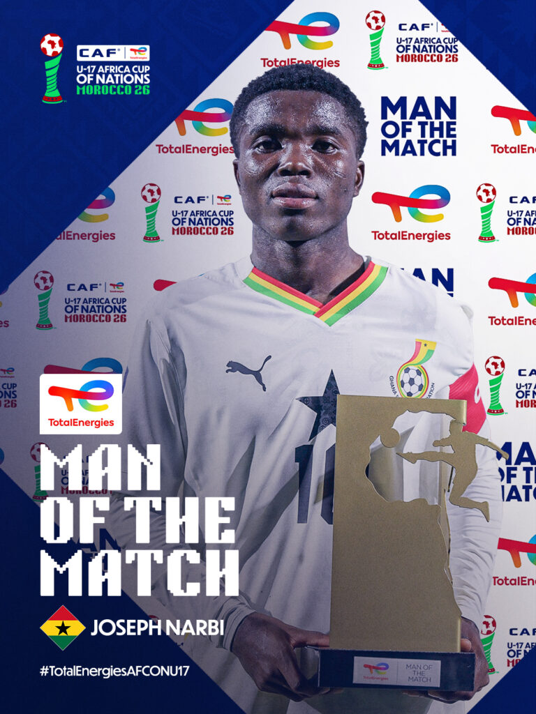 Joseph Narbi Named Man of the Match in Ghana’s Victory Over South Africa