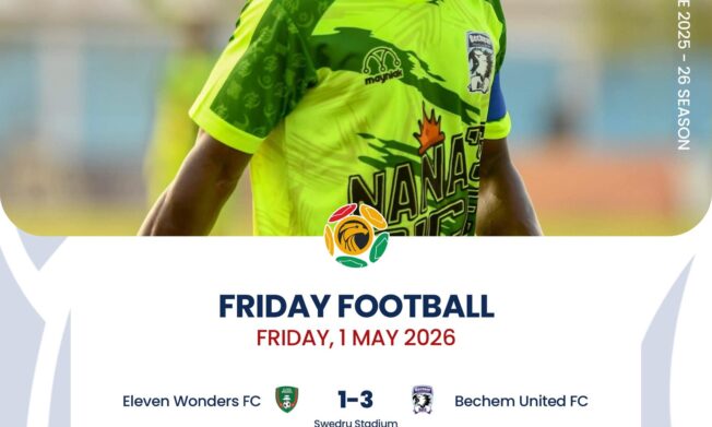 Premier League: Augustine Okrah double powers Bechem United to crucial win over Eleven Wonders