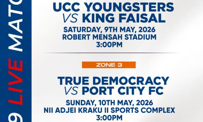 UCC Youngsters vs King Faisal, True Democracy vs Port City live on TV