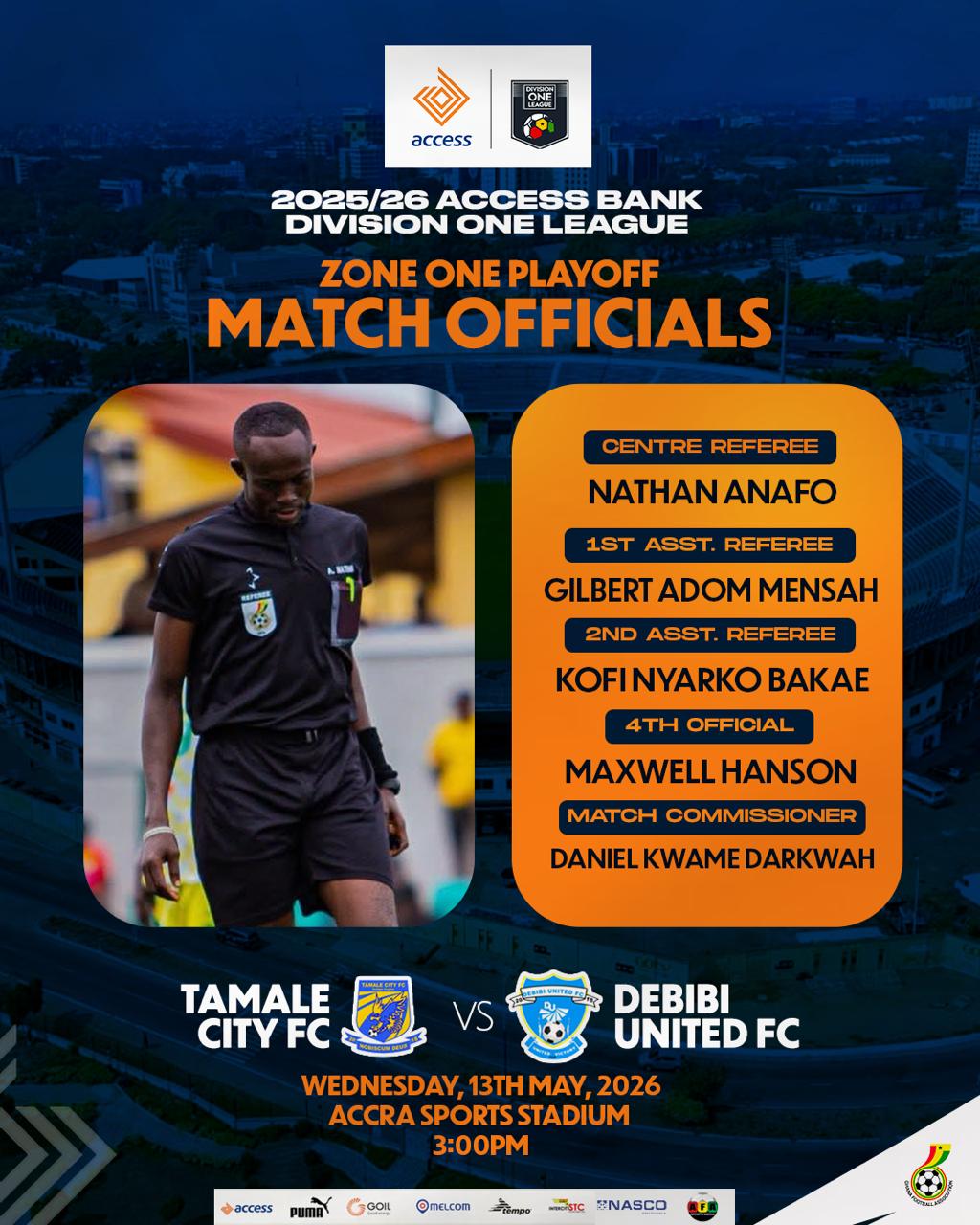 Nathan Anafo to officiate Tamale City vs Debibi United playoff