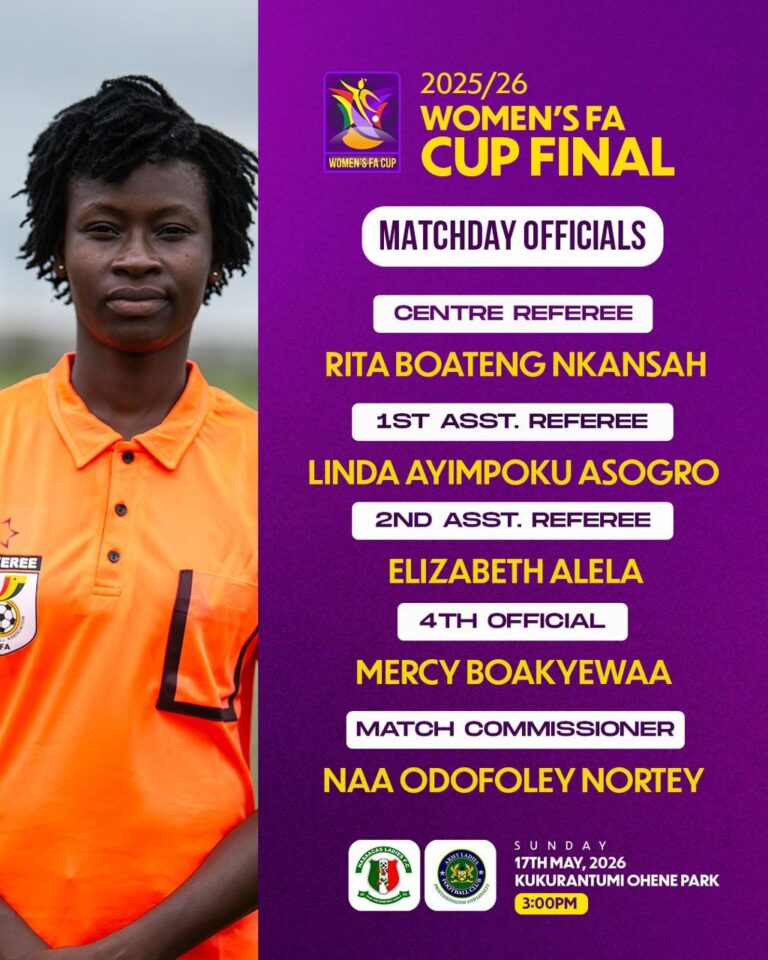 Rita Nkansah leads match officials for Women's FA Cup final