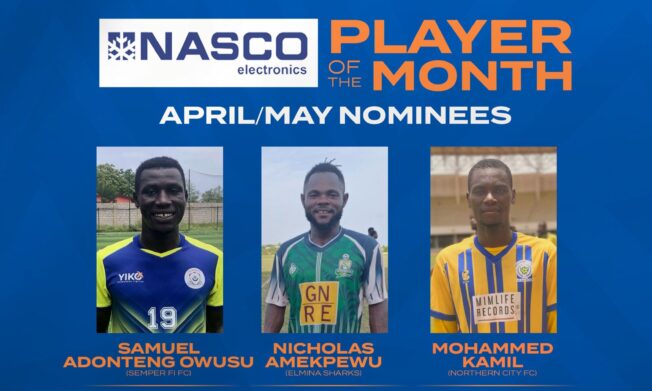 Three players nominated for NASCO player of the month – April/May
