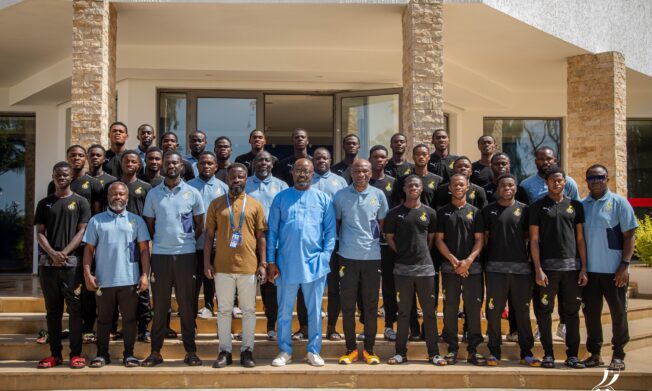 President Simeon-Okraku Shares Motivational Moments with Black Starlets Ahead of Uganda Play-Off