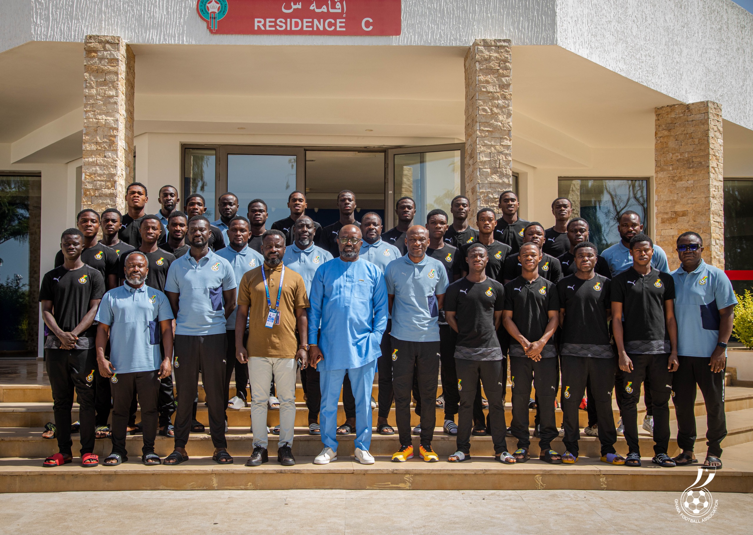 President Simeon-Okraku Shares Motivational Moments with Black Starlets Ahead of Uganda Play-Off