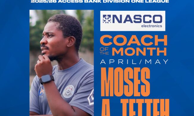 Moses Adjin Tetteh of Semper Fi named NASCO coach of the month for April/May