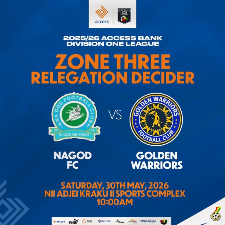 NA GOD, Golden Warriors set for relegation playoff at Tema Newtown