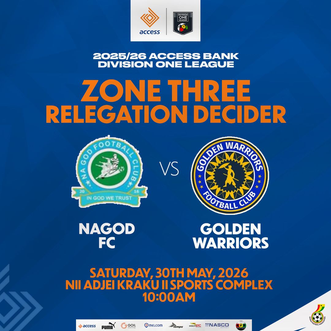 NA GOD, Golden Warriors set for relegation playoff at Tema Newtown
