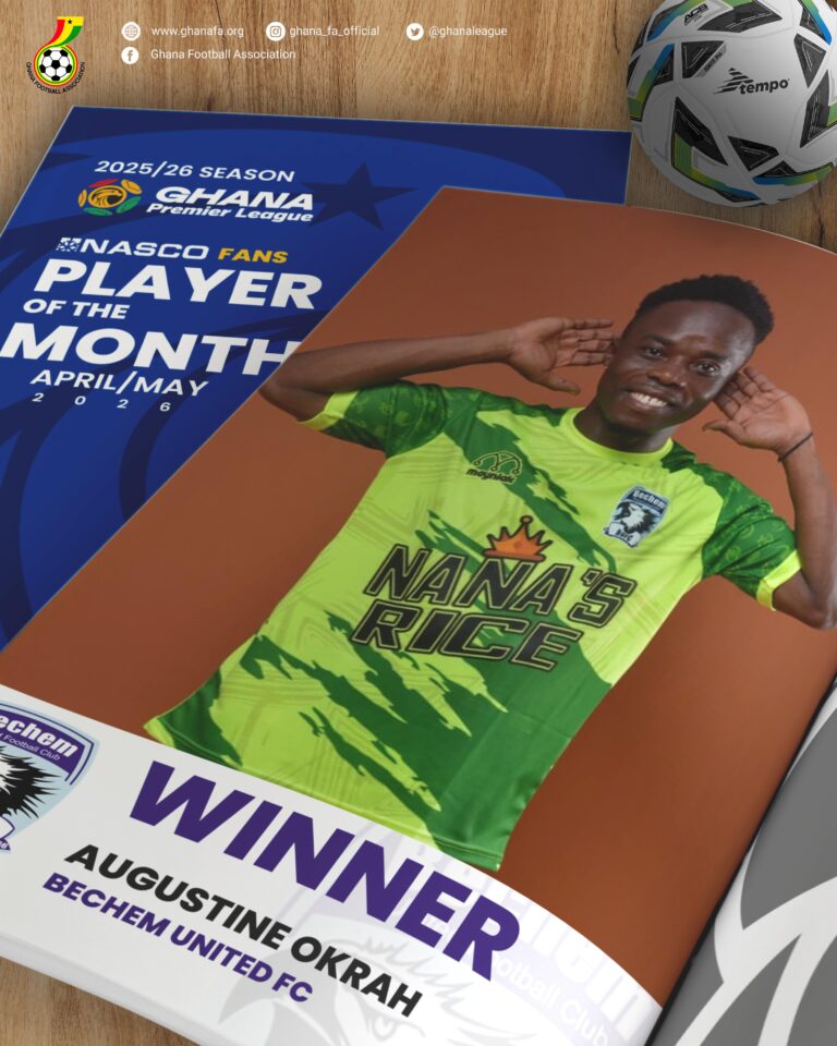 Augustine Okrah named NASCO Ghana Premier League player of the month for April/May