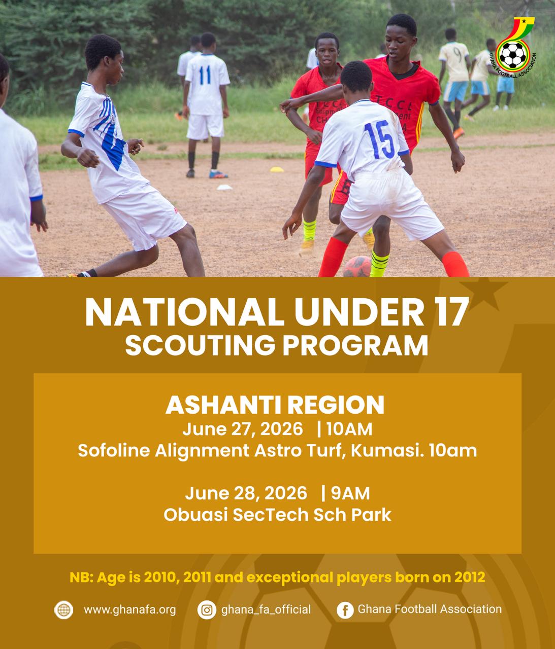 National U-17 Scouting Exercise Moves to Ashanti Region