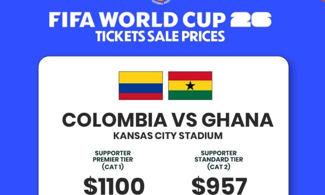 Ticket prices released for Colombia vs Ghana Round of 32 clash in Kansas City