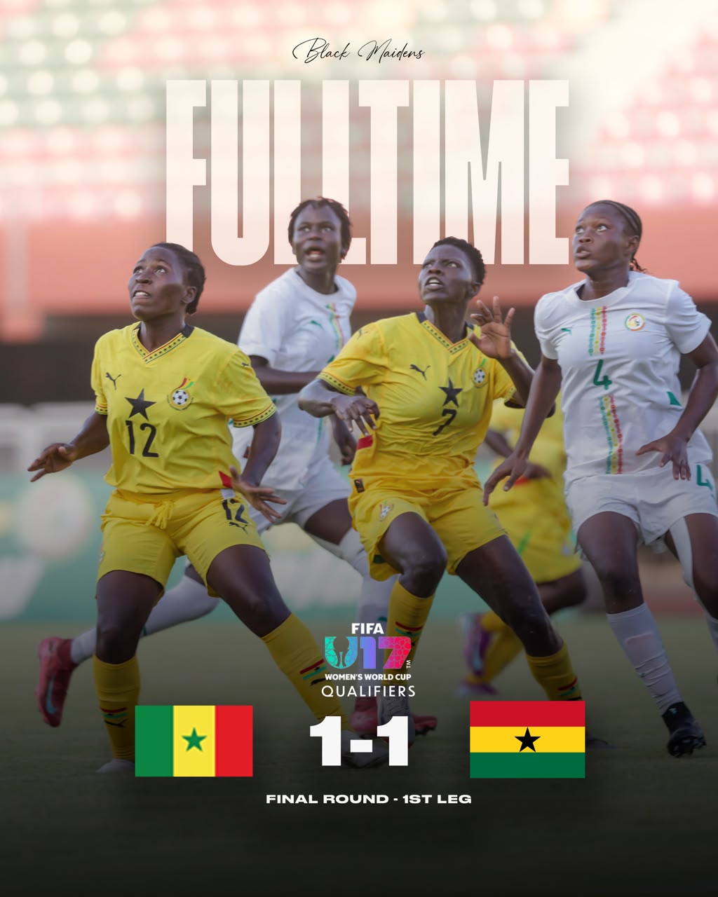 Benedicta Danso's late goal earns Black Maidens 1st leg draw against Senegal