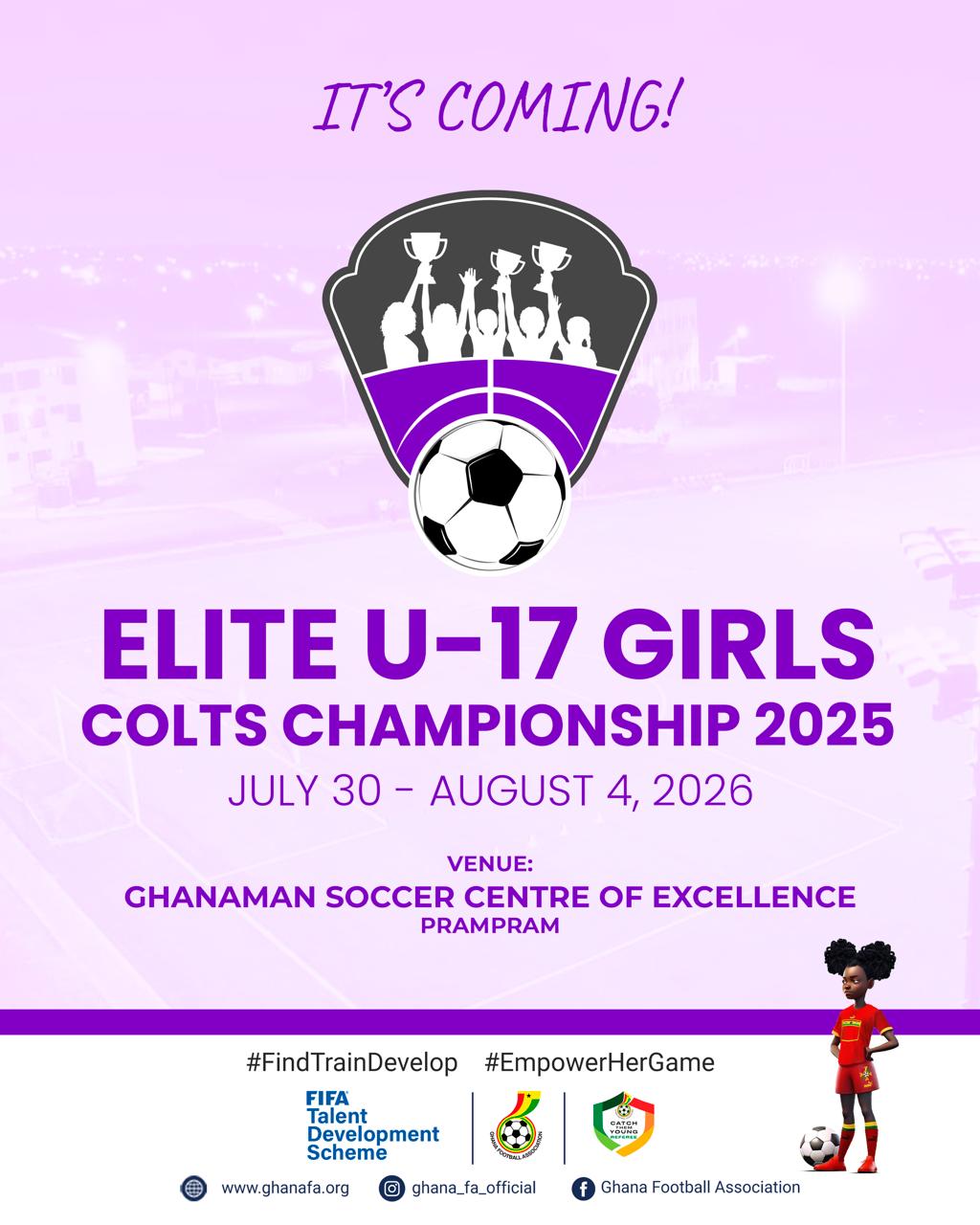 Elite U-17 Girls Colts Championship set to kick off in Prampram