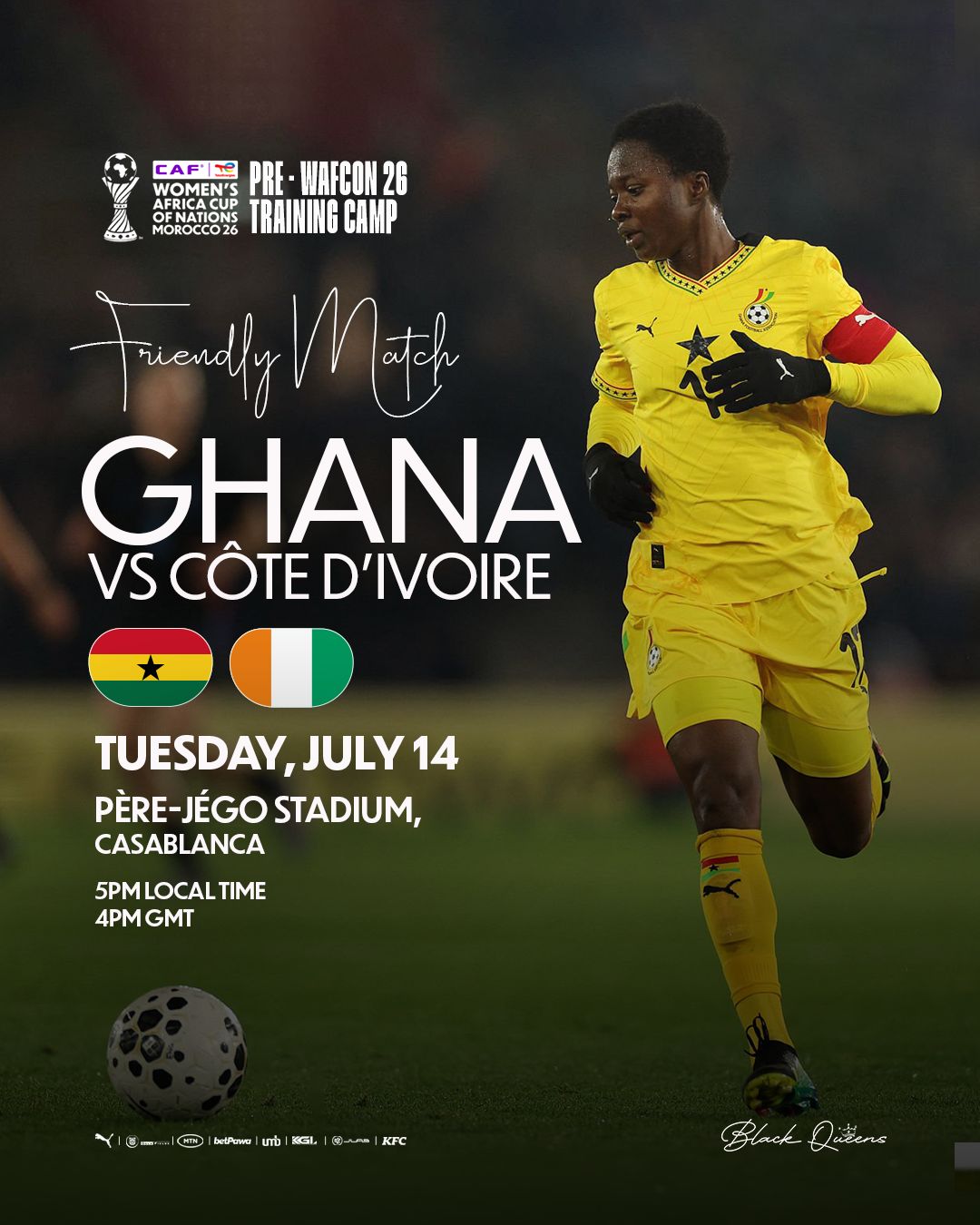 Black Queens to face Côte d'Ivoire in Pre-WAFCON friendly July 14