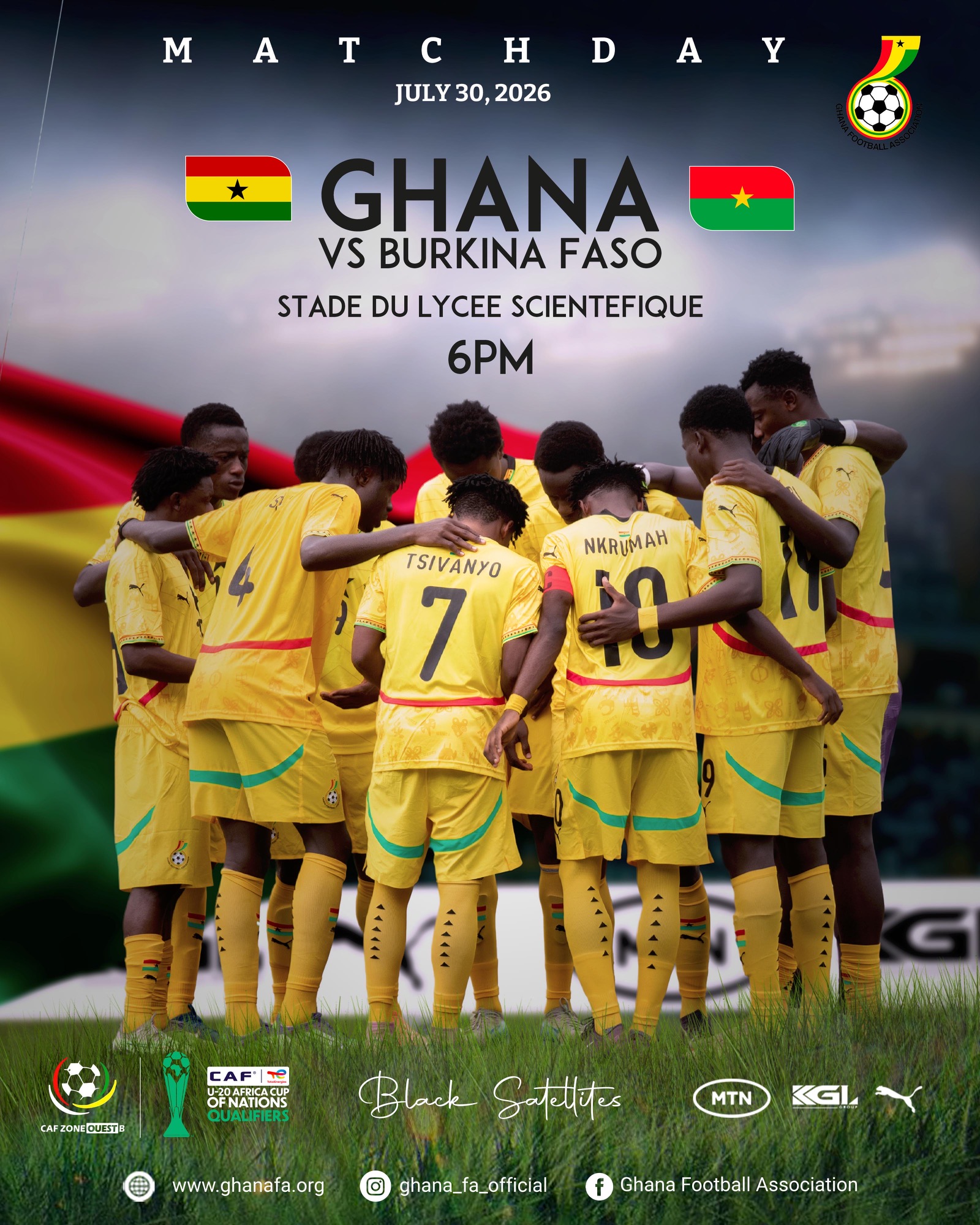 WAFU B U20: Black Satellites face defining Burkina Faso test today