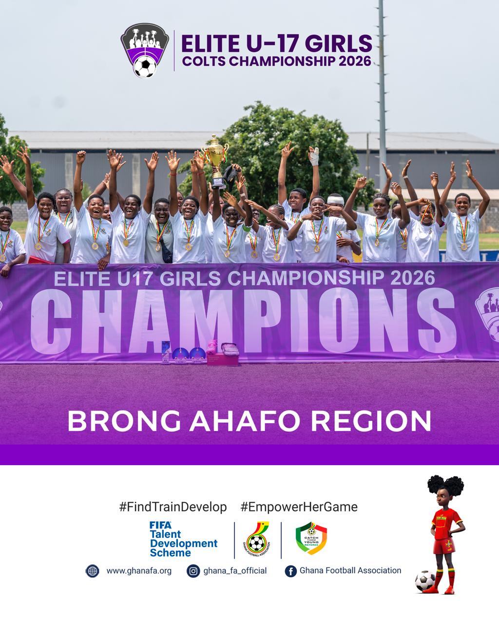Brong Ahafo crowned champions of Elite U17 Girls Colts competition after penalty shootout win