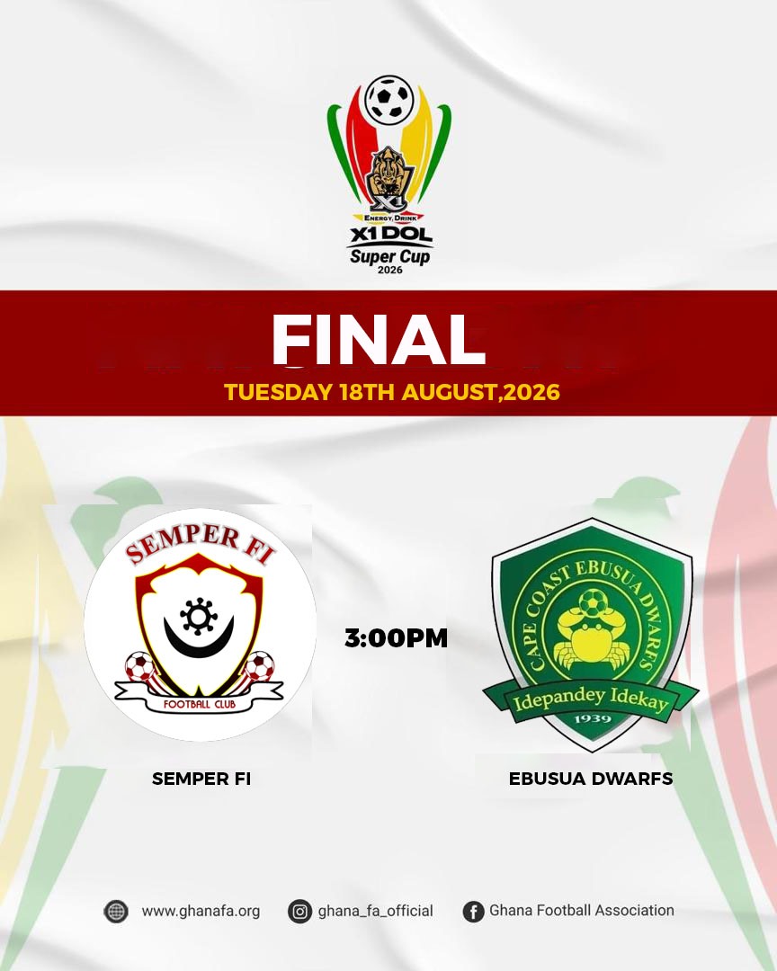 Semper Fi and Ebusua Dwarfs battle for X1 Energy Drink DOL Super Cup Trophy