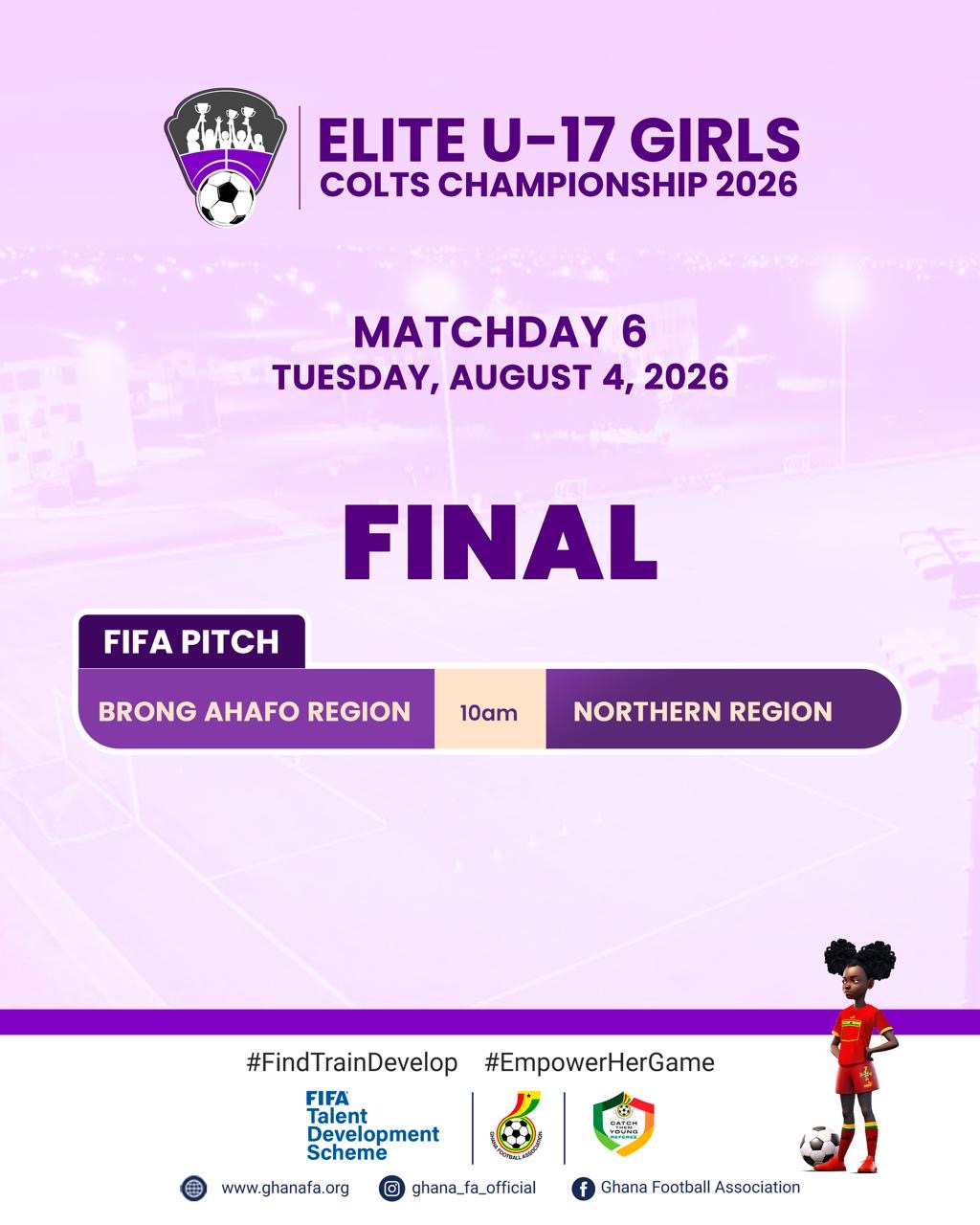 Brong Ahafo, Northern Region book places in Elite U-17 Girls Championship Final