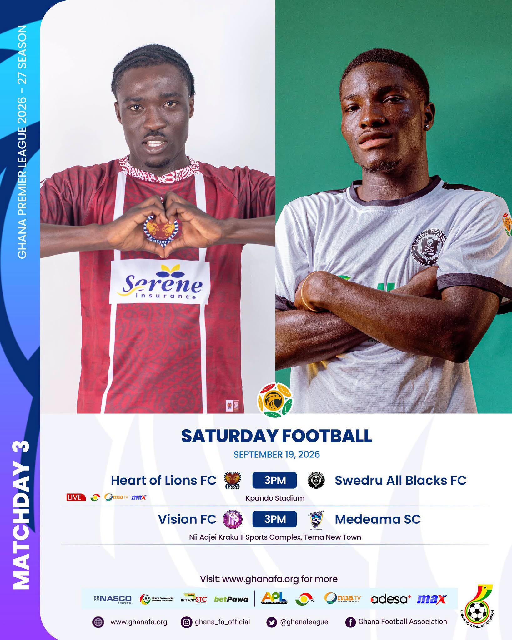 Premier League: Medeama begin title defence, Heart of Lions seek first win on Saturday