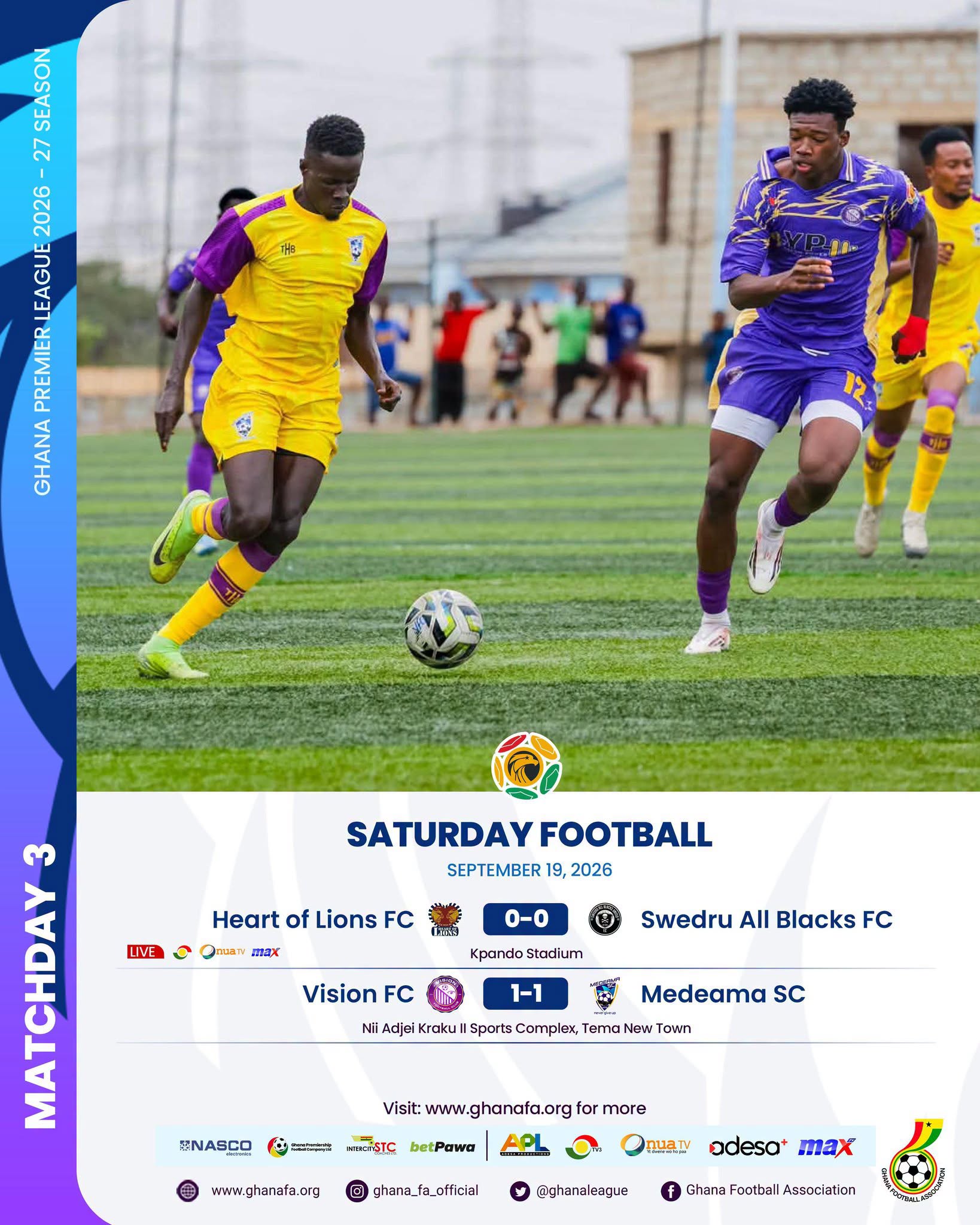 Premier League: Medeama begin title defence with draw as Heart of Lions held at home