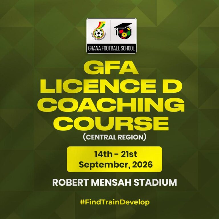 GFA to organise Licence D Coaching Course in Central Region on September 14