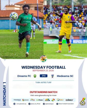 https://www.ghanafa.org/premier-league-dreams-fc-host-medeama-in-outstanding-matchday-1-clash-on-wednesday