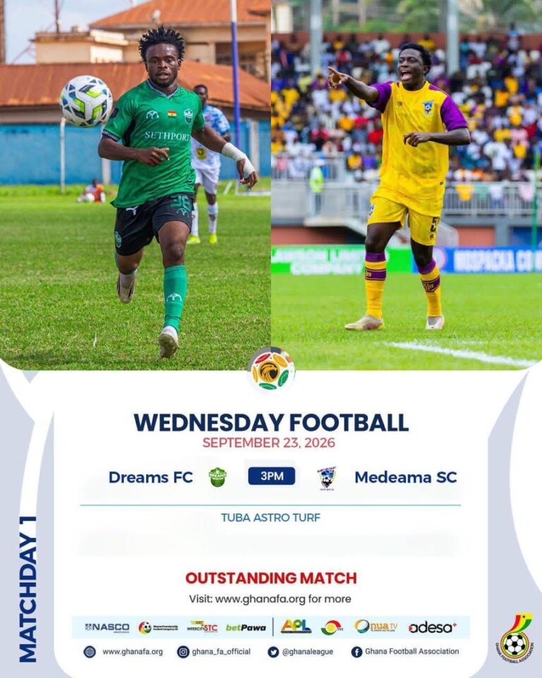 Premier League: Dreams FC host Medeama in outstanding Matchday 1 clash on Wednesday