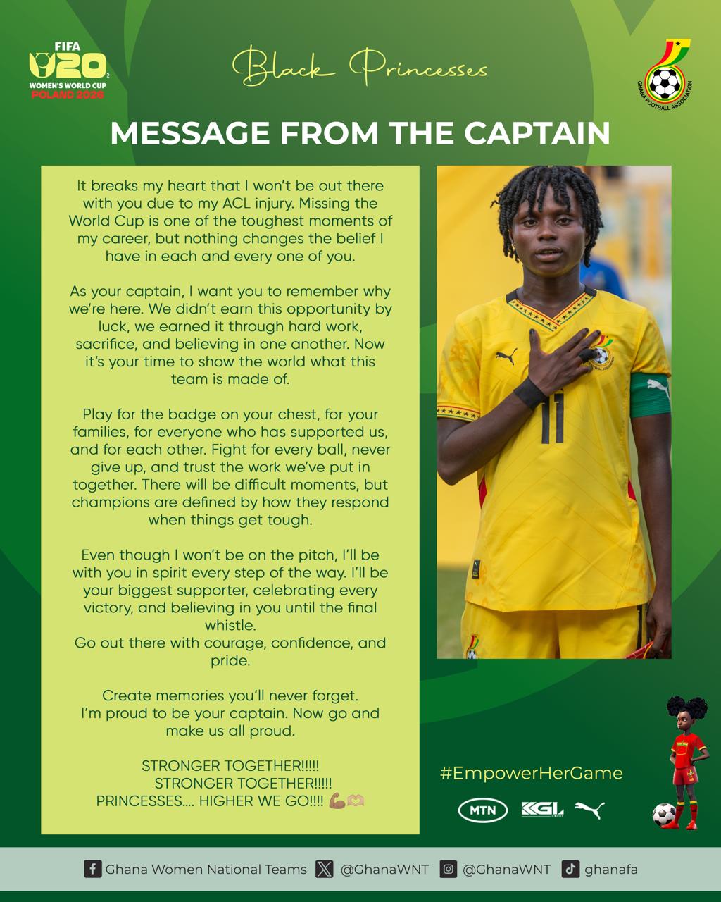 Linda Owusu Ansah sends Goodwill message to Black Princesses ahead of FIFA U-20 Women's World Cup