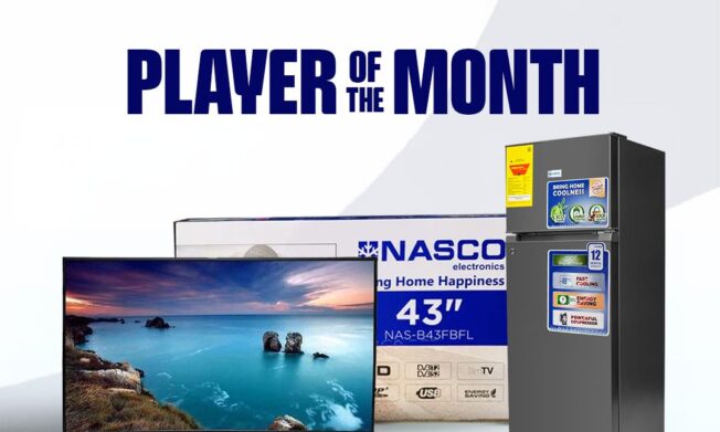 NASCO rewards player of the month winner with 43-inch TV and Double Door Fridge