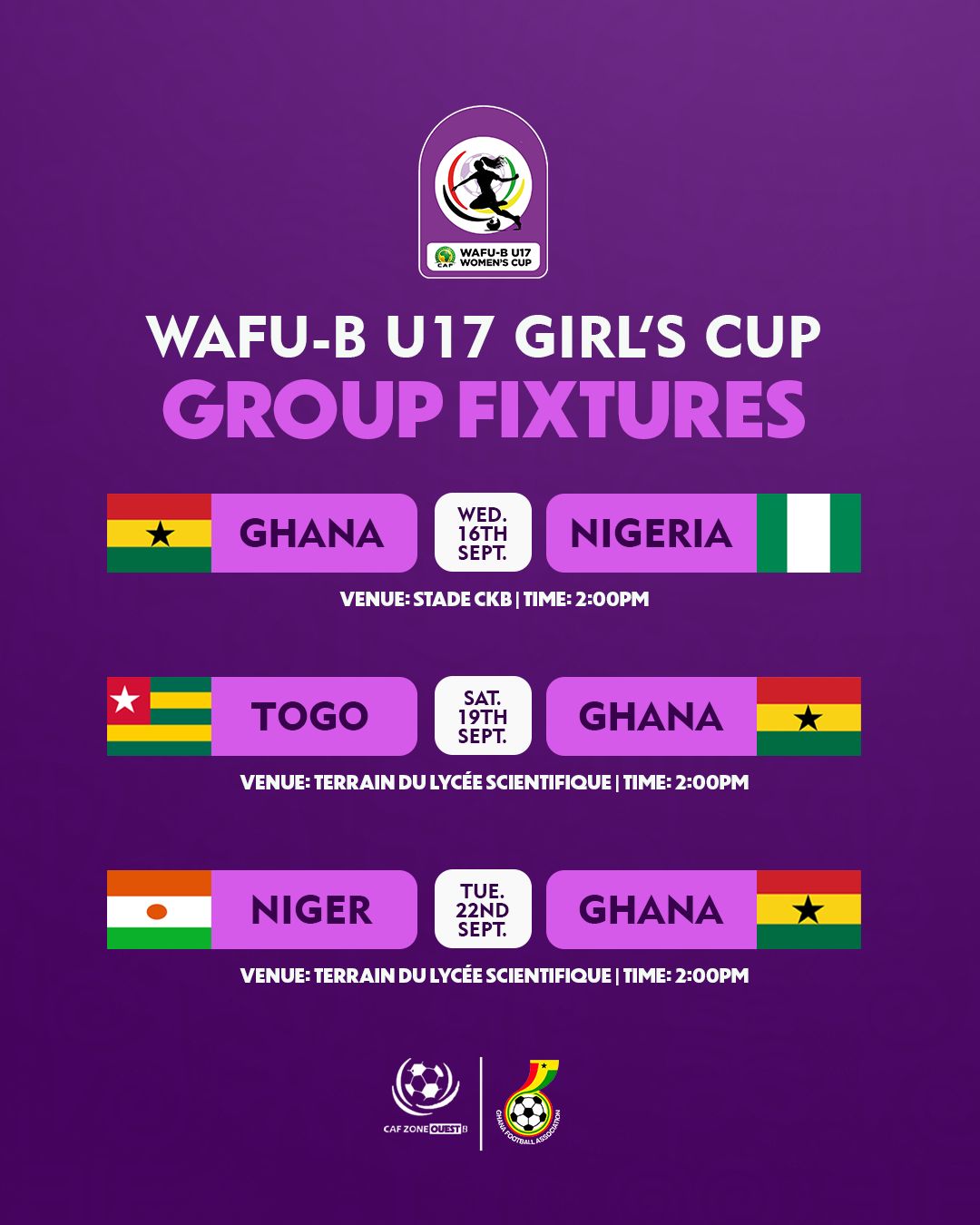 Black Maidens open WAFU B Girls Cup with Nigeria clash