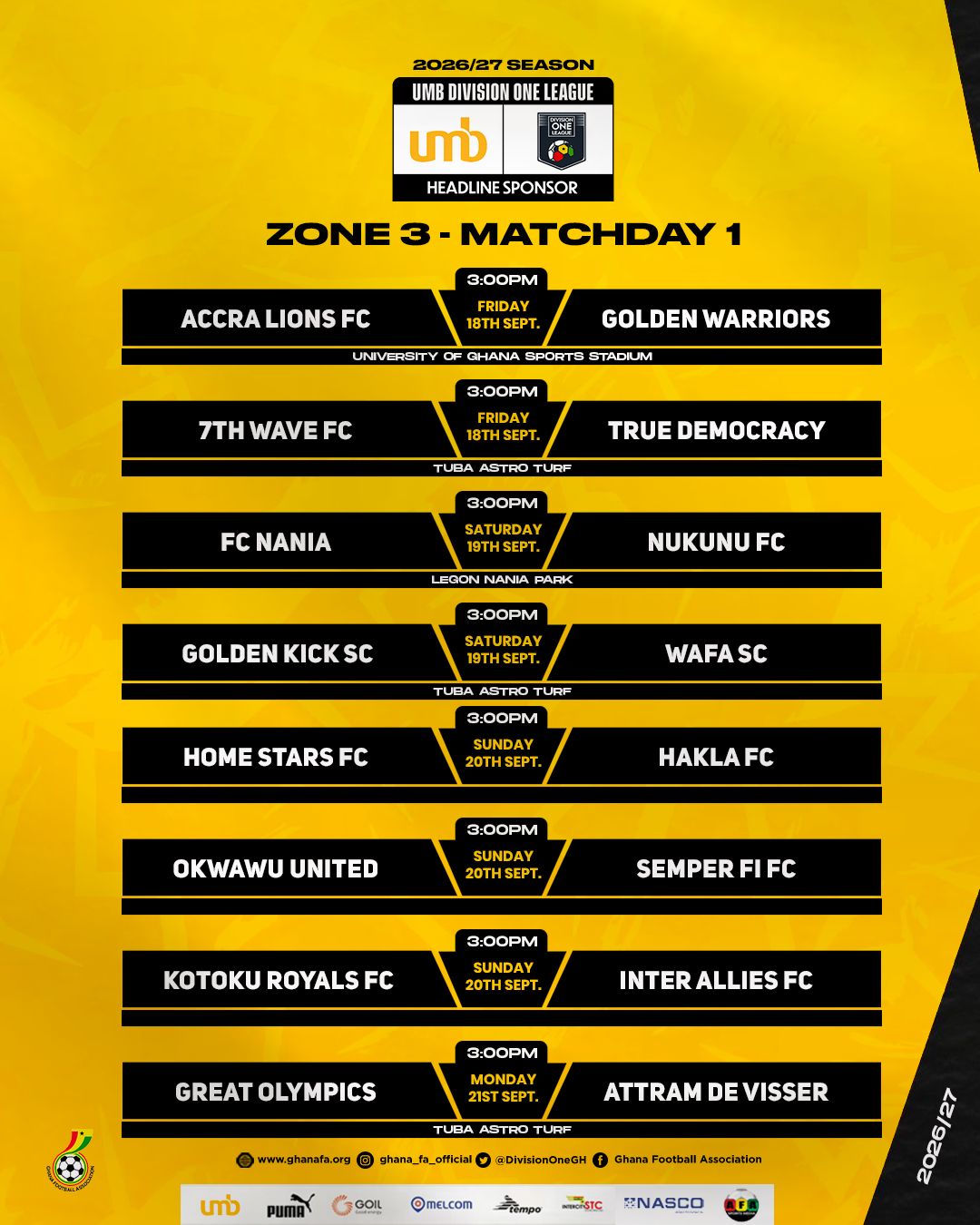 2026/27 UMB Division One League kicks off this weekend - Zone Three Preview