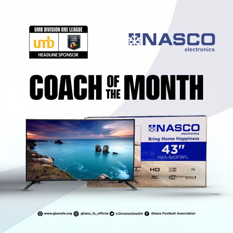UMB Division One League Coach of the Month winners to receive 43-inch NASCO TV Set
