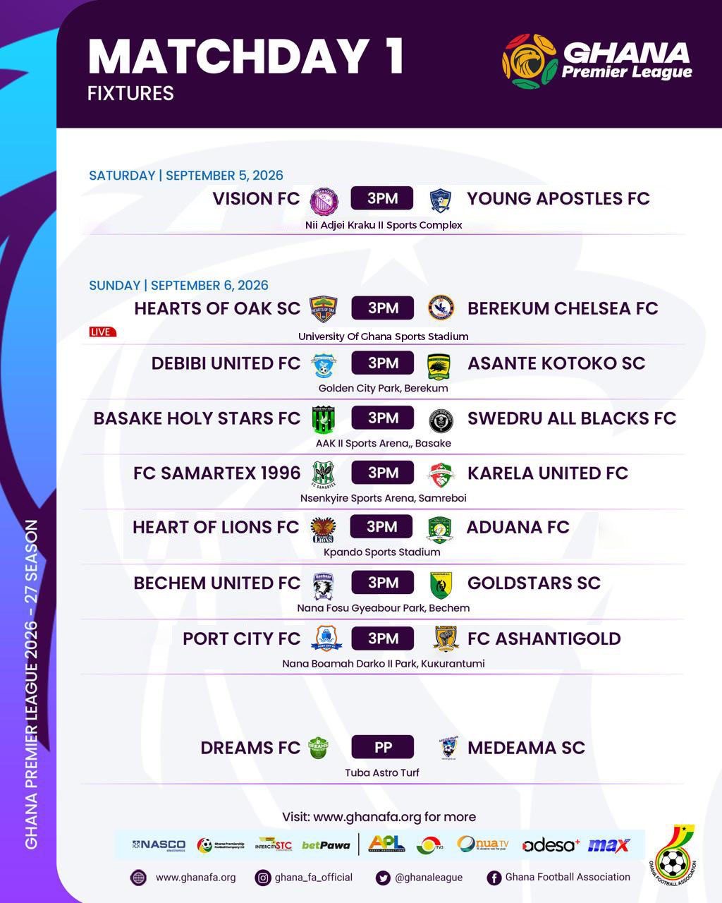 2026-27 Premier League: Revised TV schedule for Matchday 1 announced