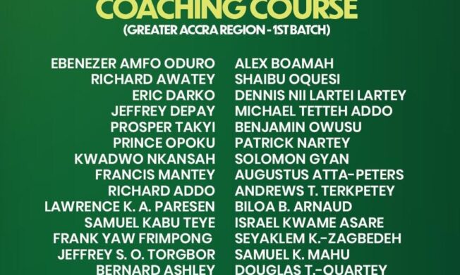 First batch of Greater Accra Licence D Coaching Course participants