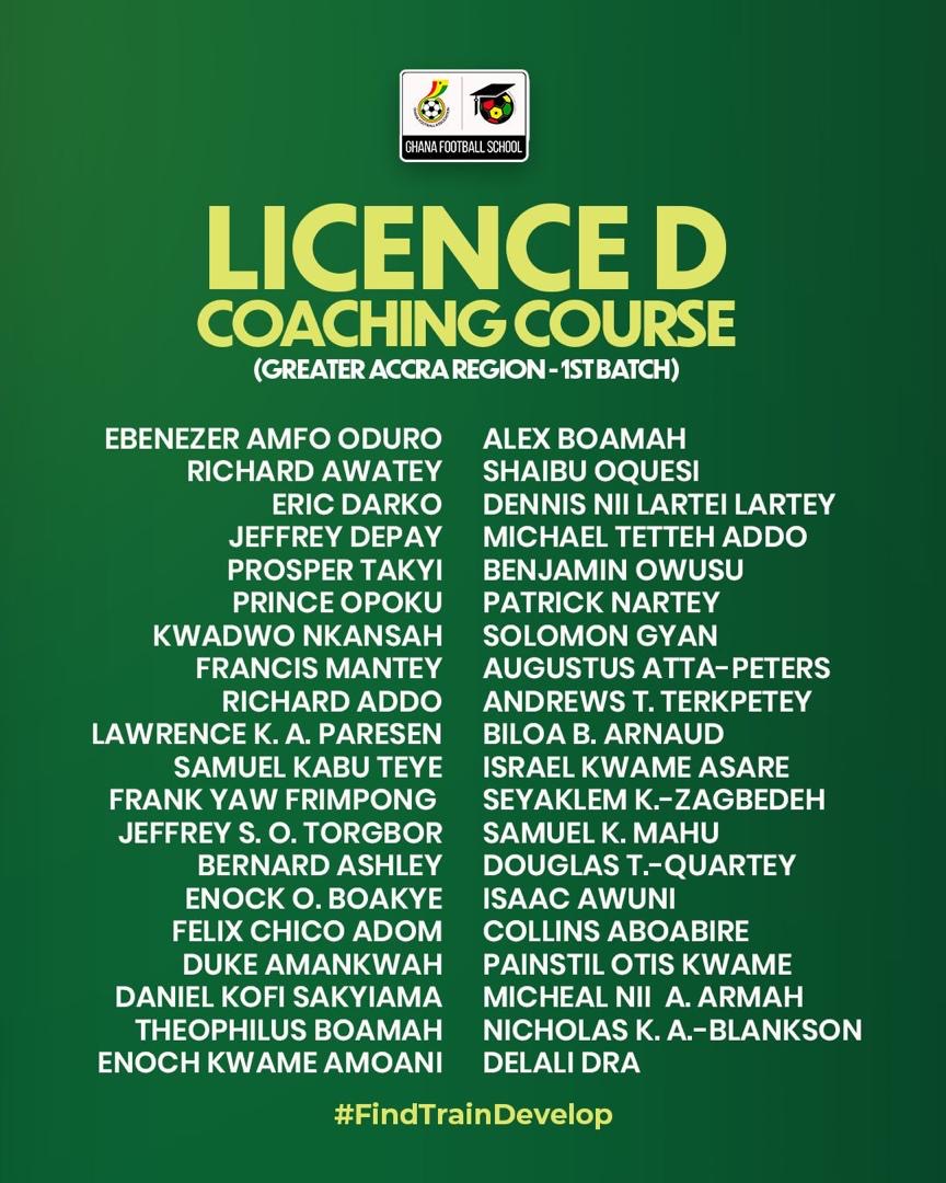 First batch of Greater Accra Licence D Coaching Course participants