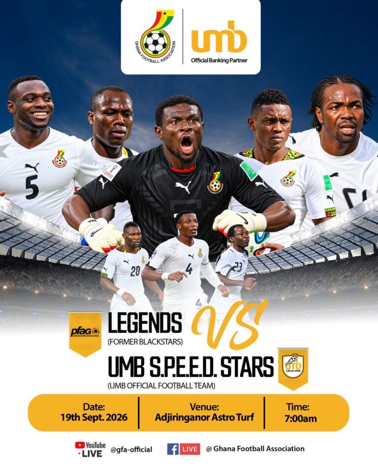 GFA Banking partner UMB set for star-studded friendly with Black Stars Legends on Saturday