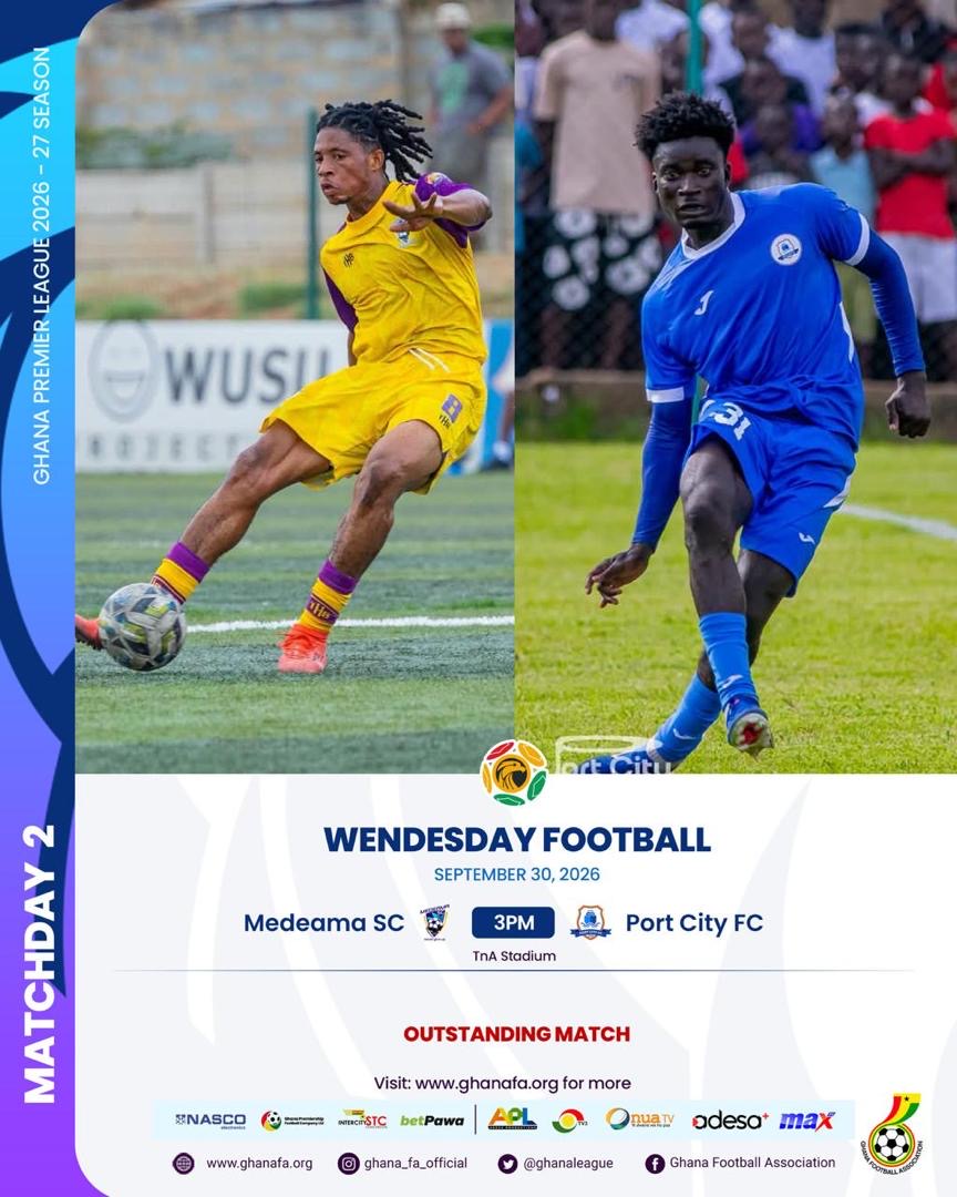 Premier League: Medeama vs Port City outstanding fixture set for September 30