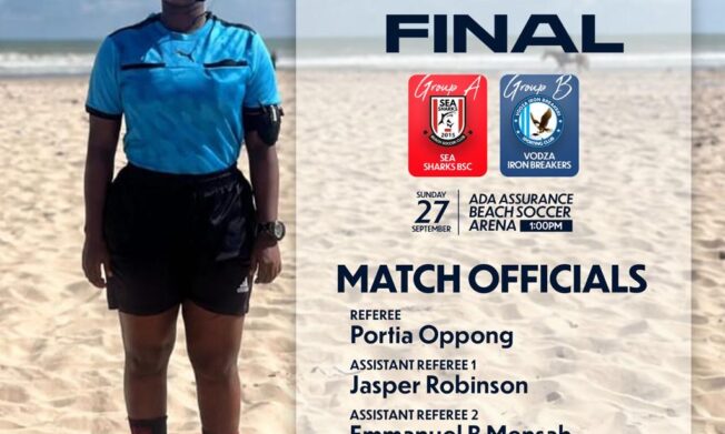 Portia Oppong appointed referee for Beach Soccer Premier League Final