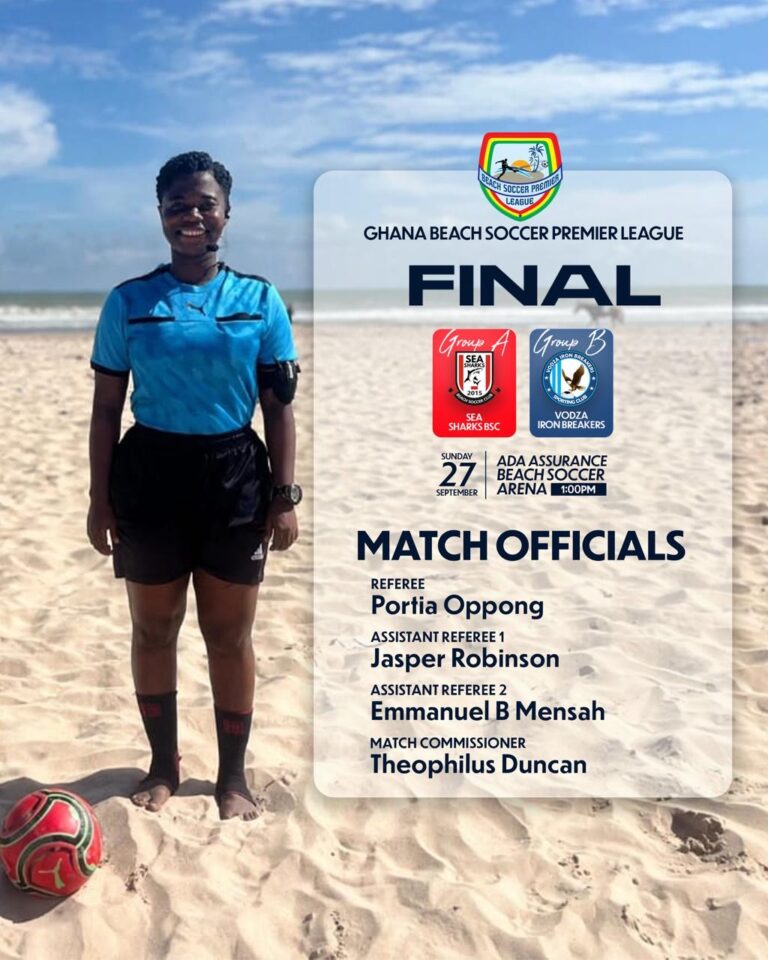 Portia Oppong appointed referee for Beach Soccer Premier League Final