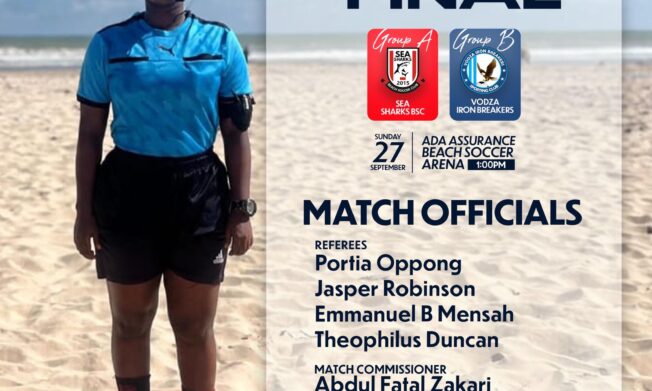 Portia Oppong appointed referee for Beach Soccer Premier League Final